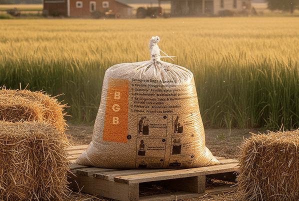 Large woven bulk bag for agricultural grain storage packaging